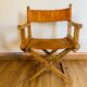 Fauteuil pliant bois et cuir