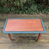 Table d'appoint pliante en bois et rotin 1960