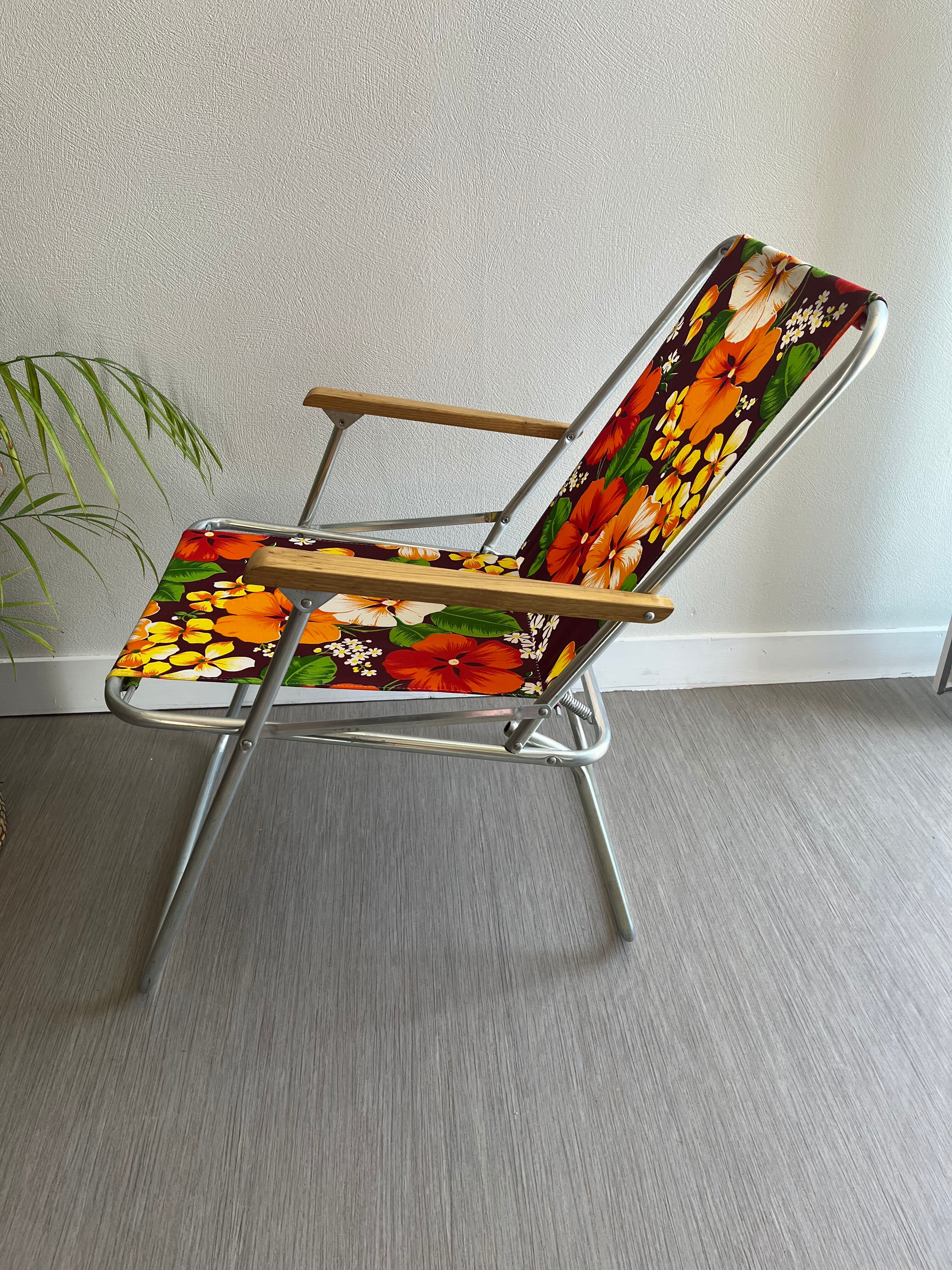 Vintage floral camping chair