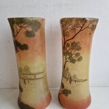 Pair of vases in the style of Legras