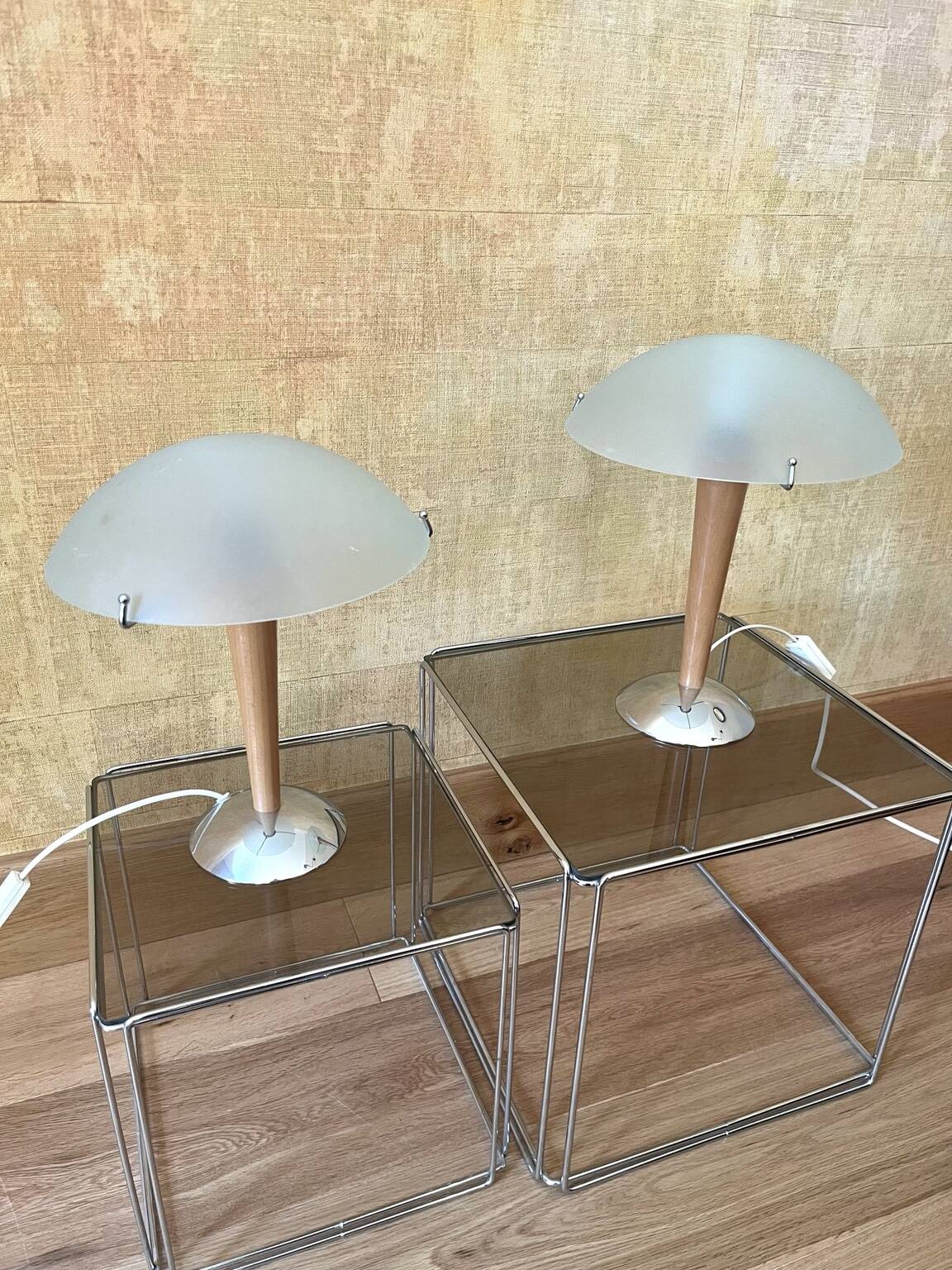 Pair of Ikea Kvintol mushroom lamps – 90s Scandinavian design