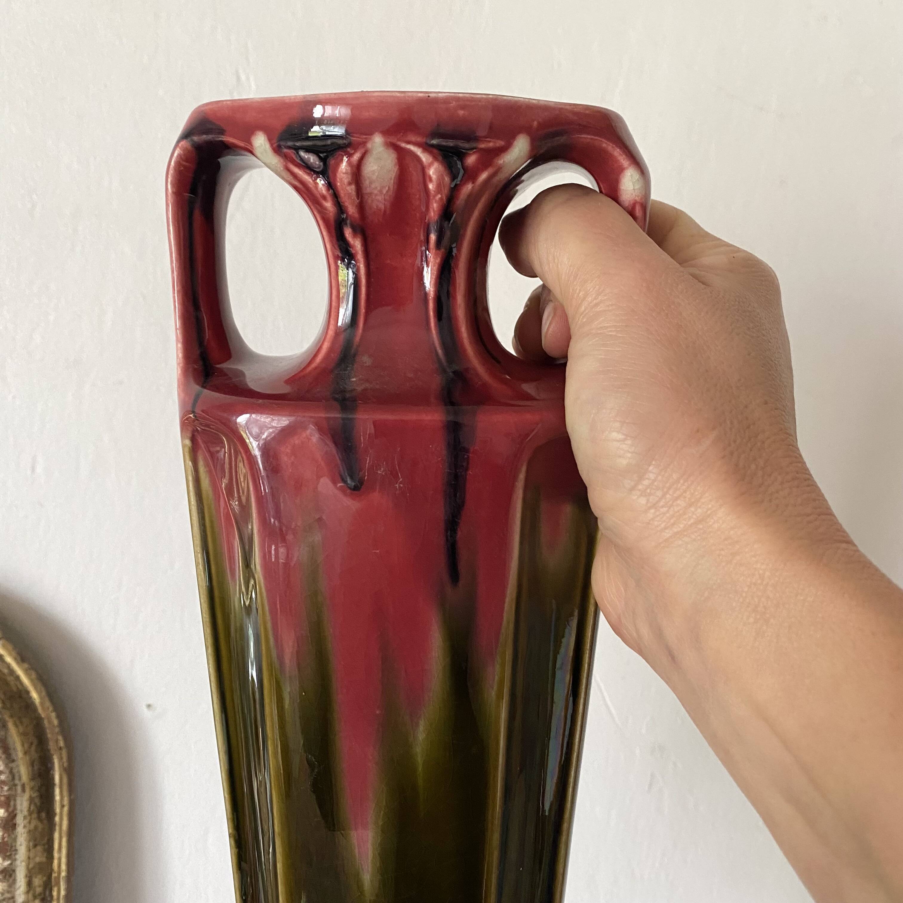 Vase haut art nouveau forme amphore
