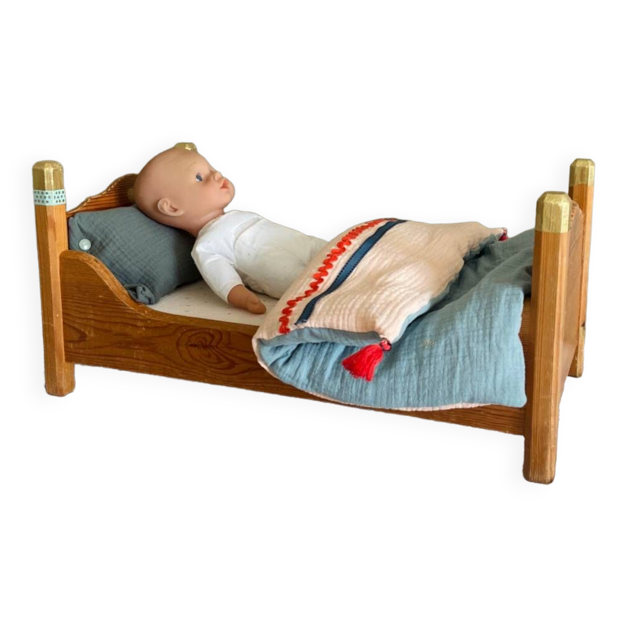Wooden doll bed