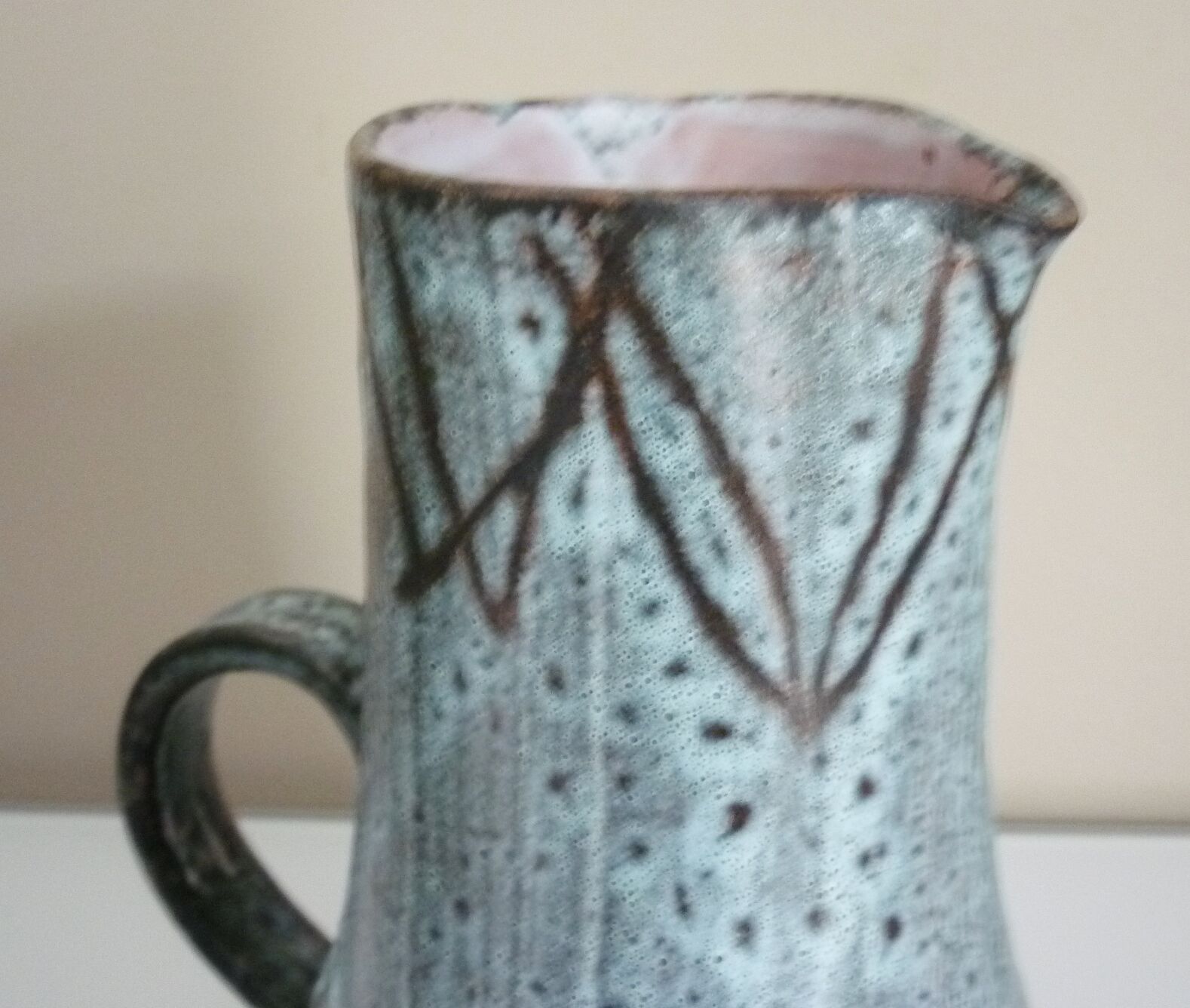 Pitcher signed Camos Vallauris, glazed ceramic, 60s/70s