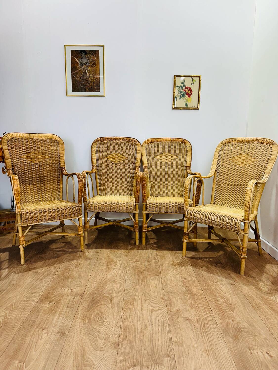 Rattan armchairs