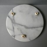 White marble table mat, grey veined