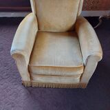 Velvet armchair 1940 vintage