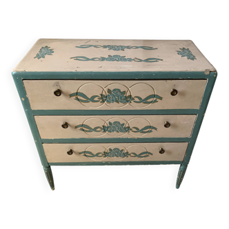 Louis XVI style 3-drawer wooden chest of drawers