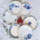 6 old mismatched earthenware dinner plates