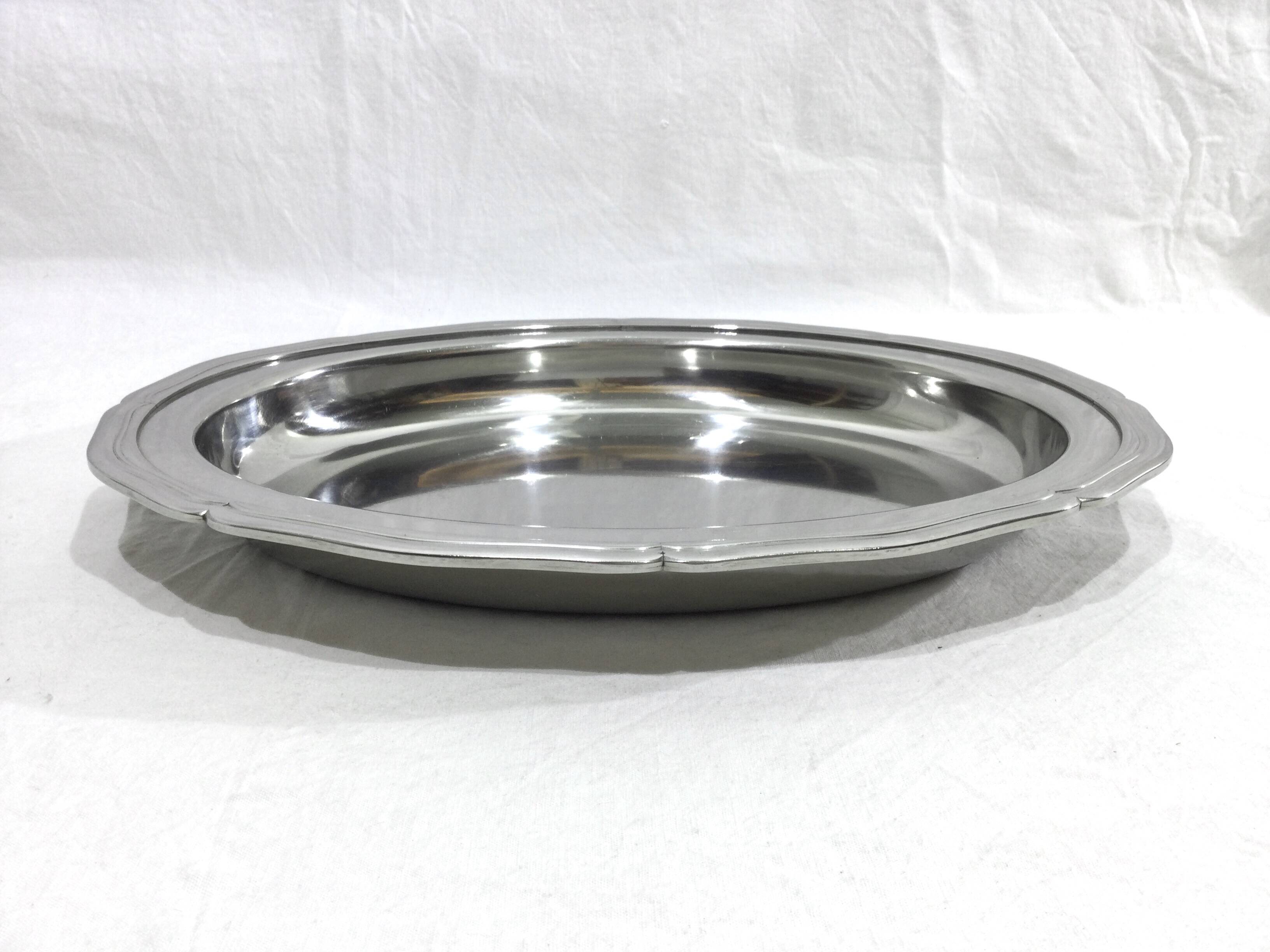 Silver Metal Serving Dish