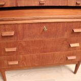 Vintage multi-function bookcase teak and oak legs 1960 Denmark
