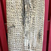Ancient eroded wooden Tsonga Gate from the late nineteenth century, from the KwaZulu/Natal region