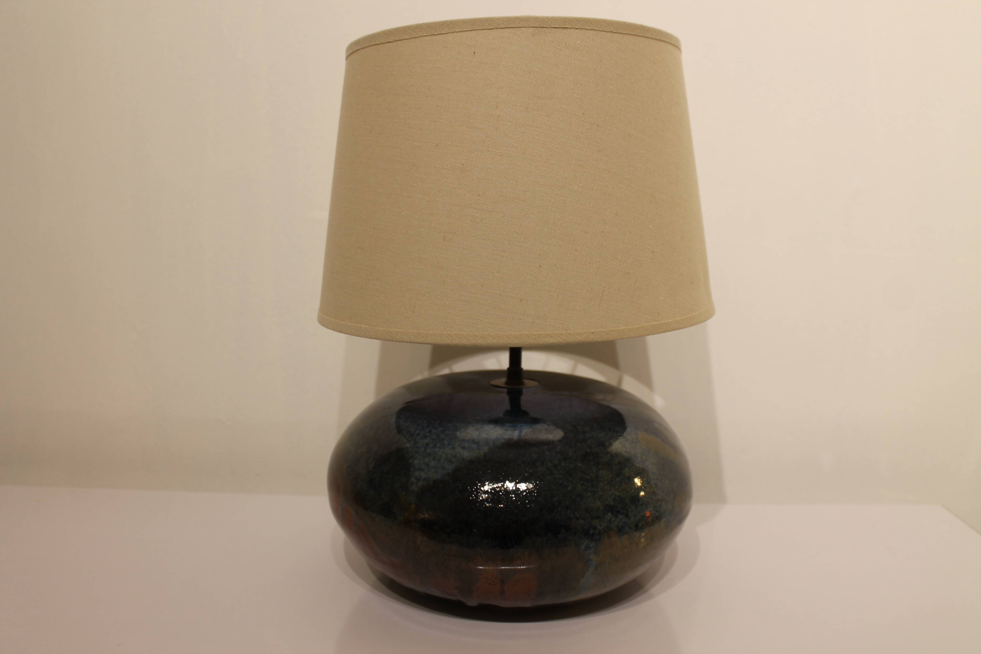 Vintage glazed ceramic lamp