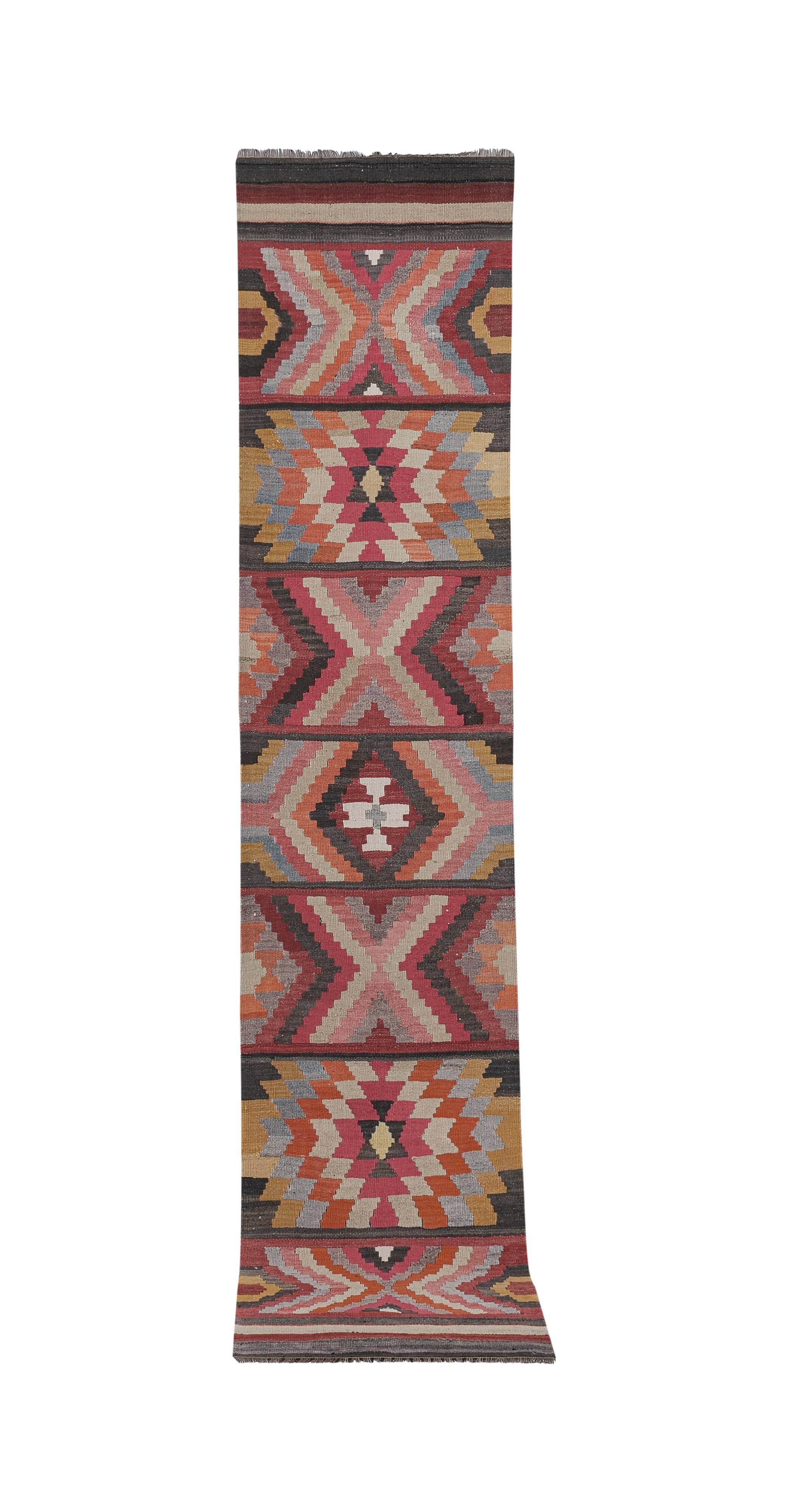Vintage Turkish Oushak Rug Handwoven 78x365 cm