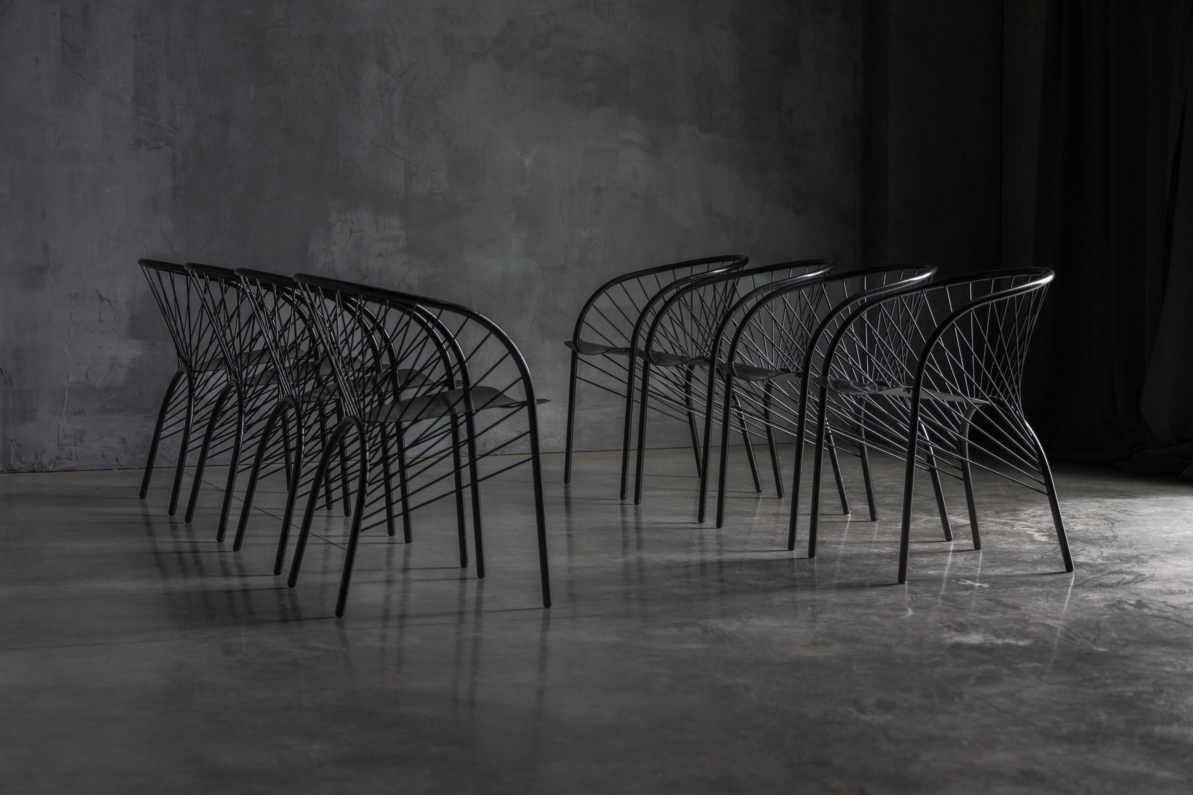 "Lizzie" chairs by Regis Portier for Paolo Pallucco, Italy, 1980s