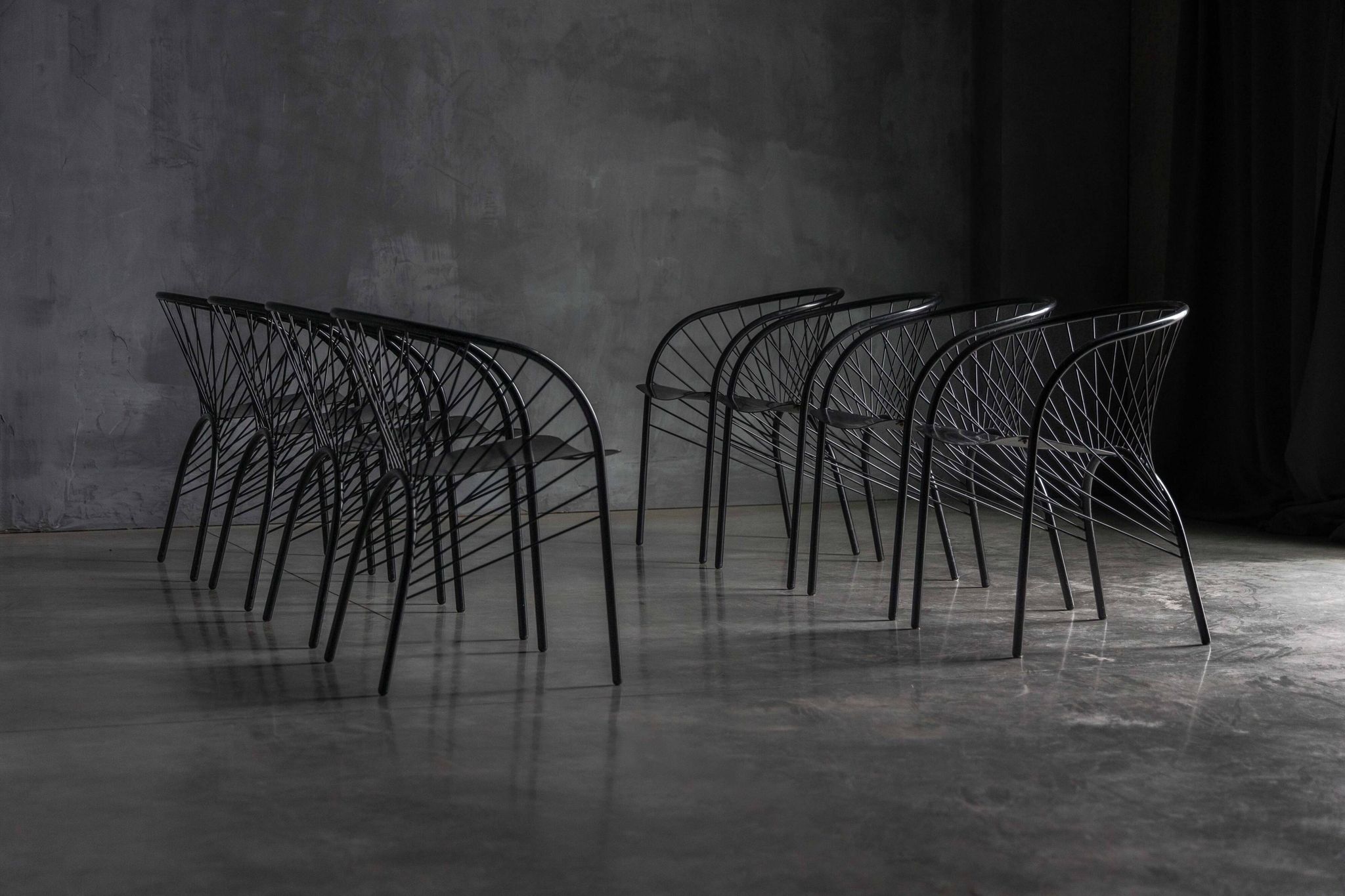 "Lizzie" chairs by Regis Portier for Paolo Pallucco, Italy, 1980s