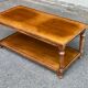 Extendable coffee table in solid wood with two shelves, 100 cm