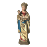 large statue of the Virgin and Child in painted plaster
