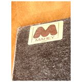 Coffee table with elm burl, integrated drawers, Mahey for Roche Bobois 1970.