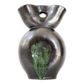 Vase en céramique noire et verte, 1960