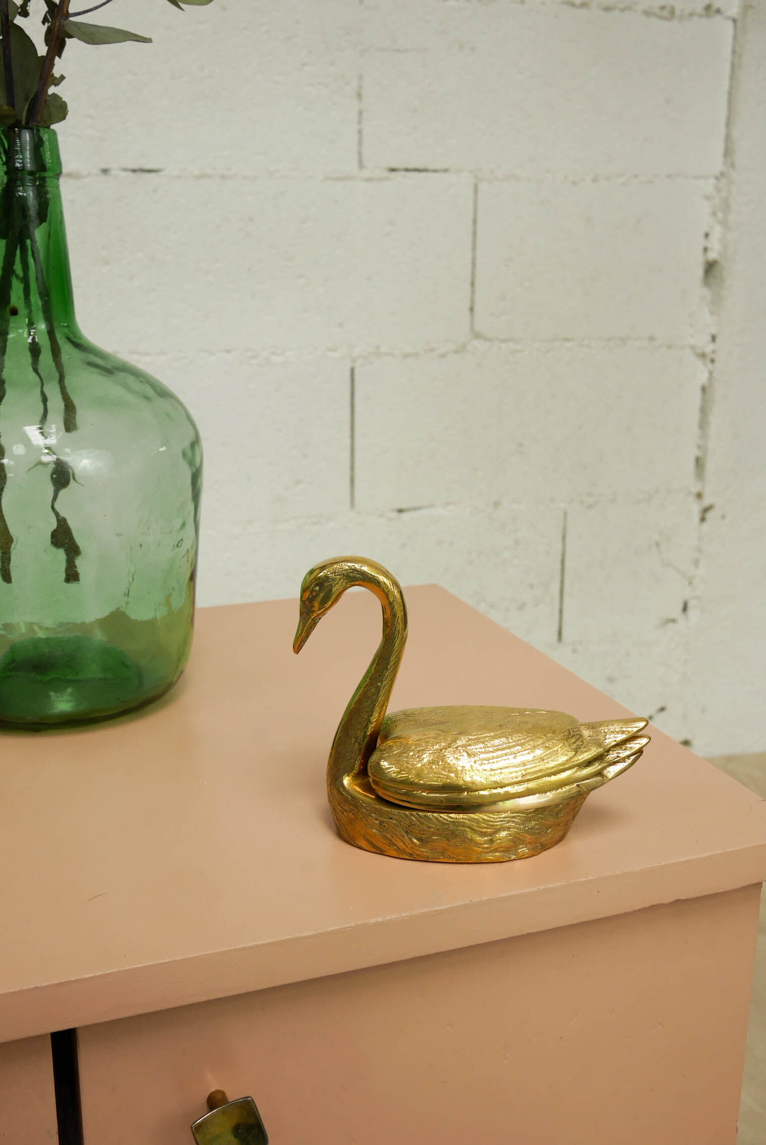 Swan brass ashtray