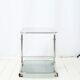 Smoked glass tubular dessert table, 1970-1980