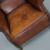 Vintage Dutch Cognac Colored Leather Club Chair
