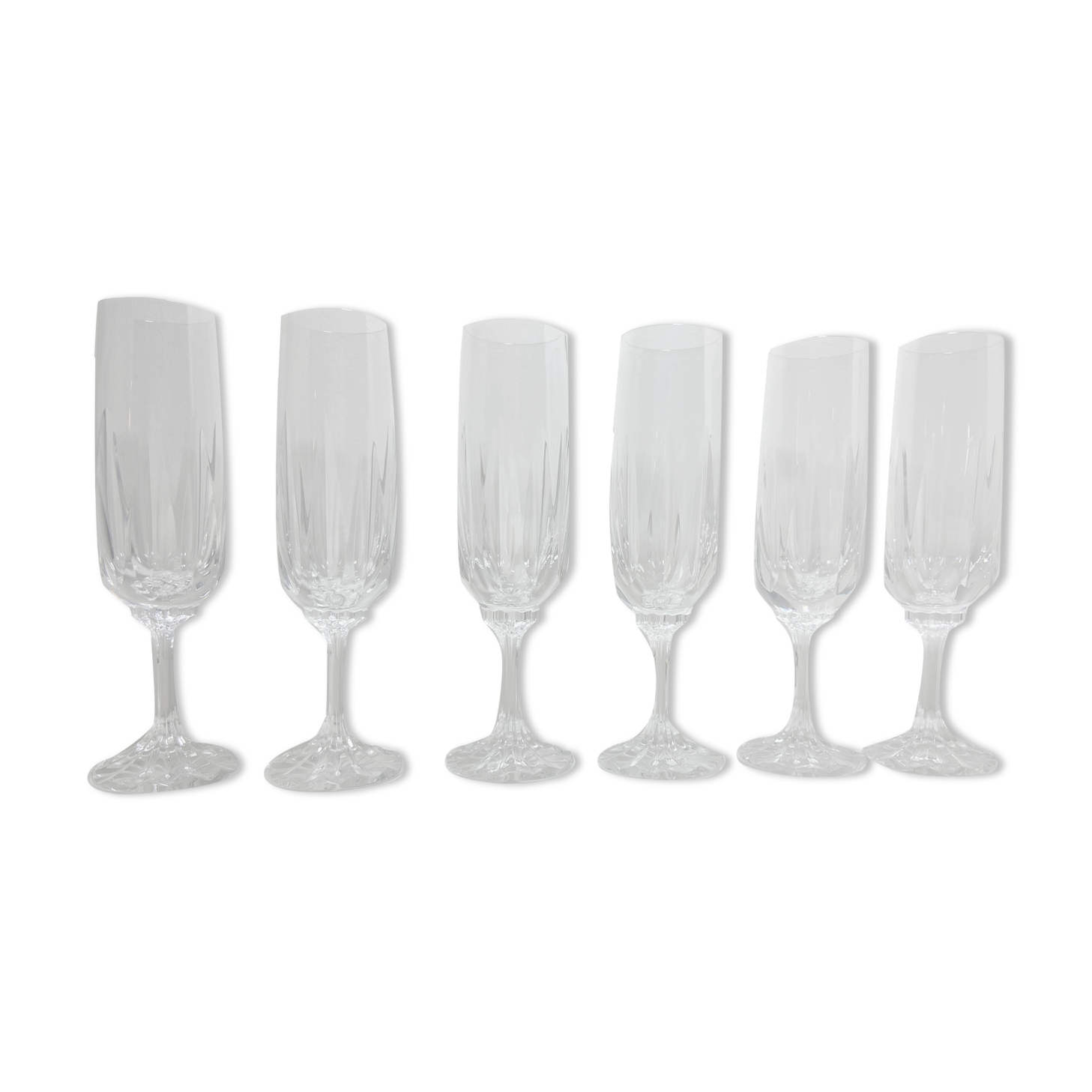 Set of 6 Champagne flutes in Villeroy and Boch crystal