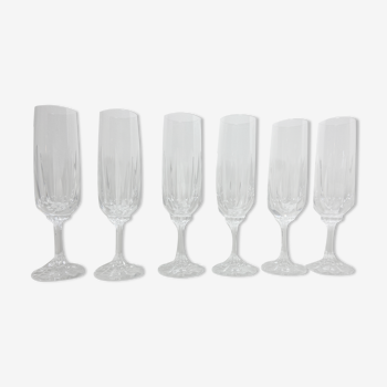 Set of 6 Champagne flutes in Villeroy and Boch crystal