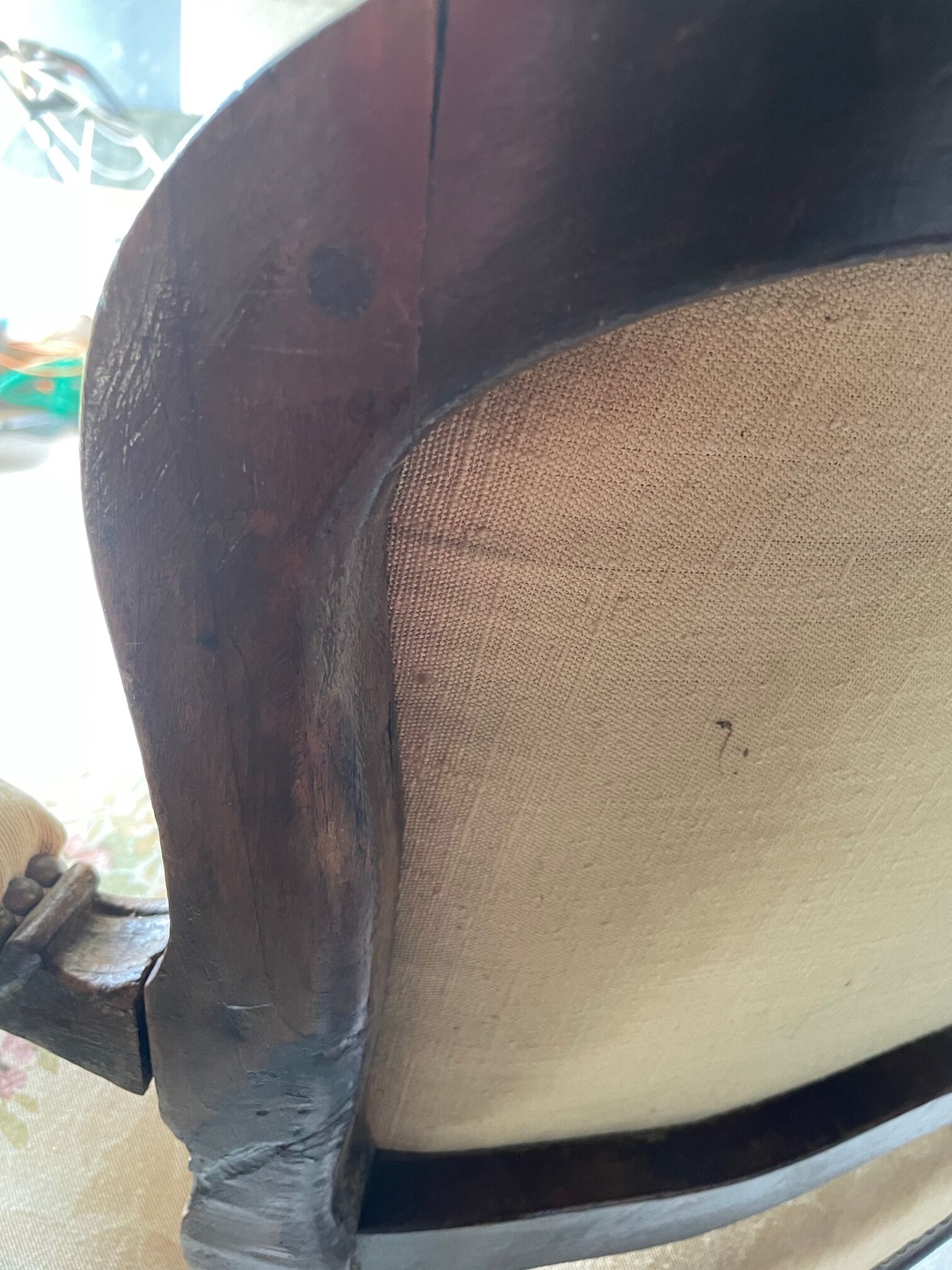 Two-seater bench Louis XV dressing in tapestry