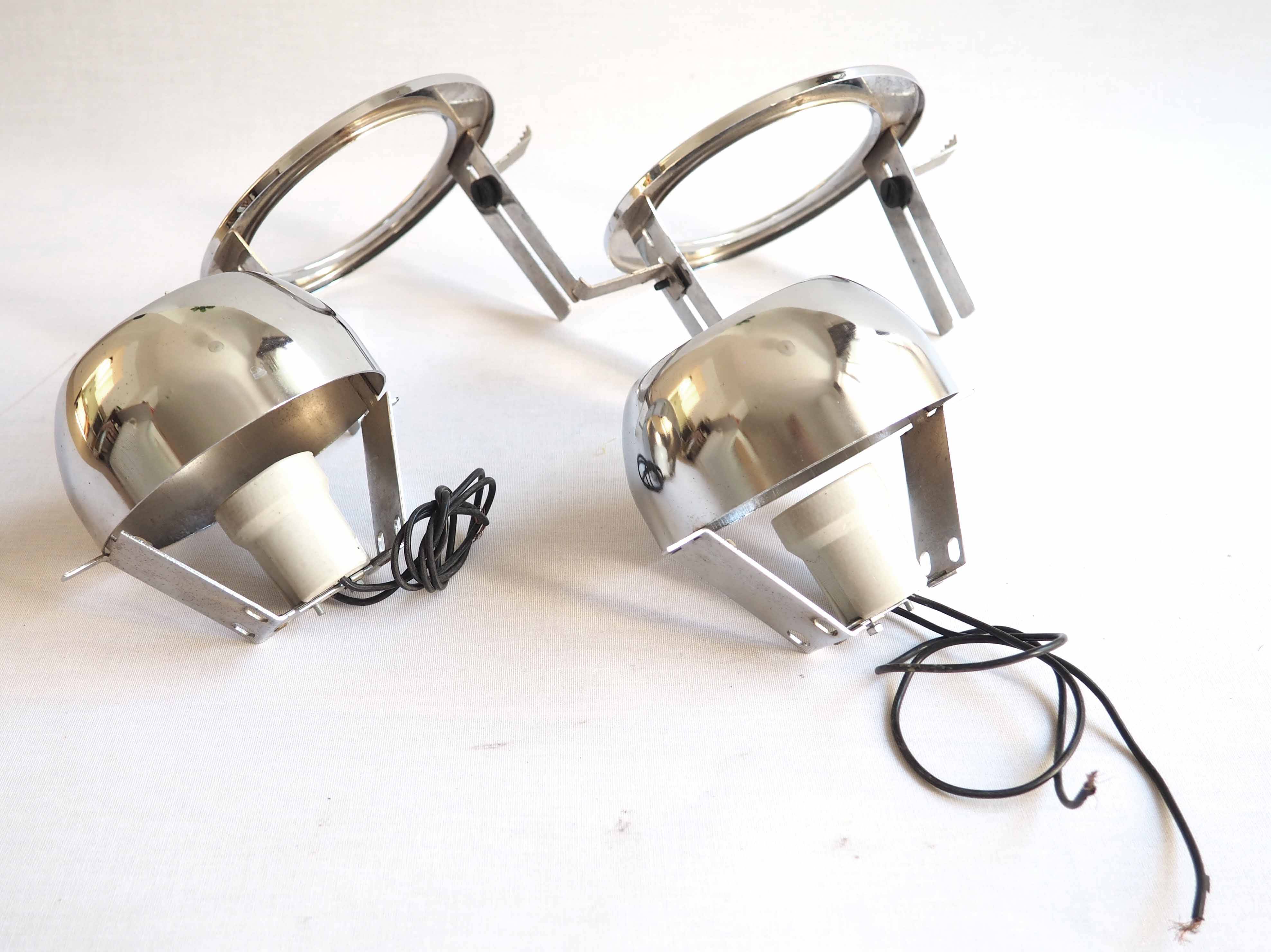 Pair of Targetti chrome spotlights