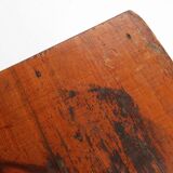 Vintage square wooden stool with handle, Belgium ca. 1920