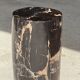 Small side table in black petrified wood with stripes and beige bottom H28.