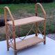 Double wall shelf in bamboo and rattan from the 70s