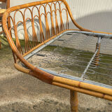 Vintage rattan bed 90x190cm