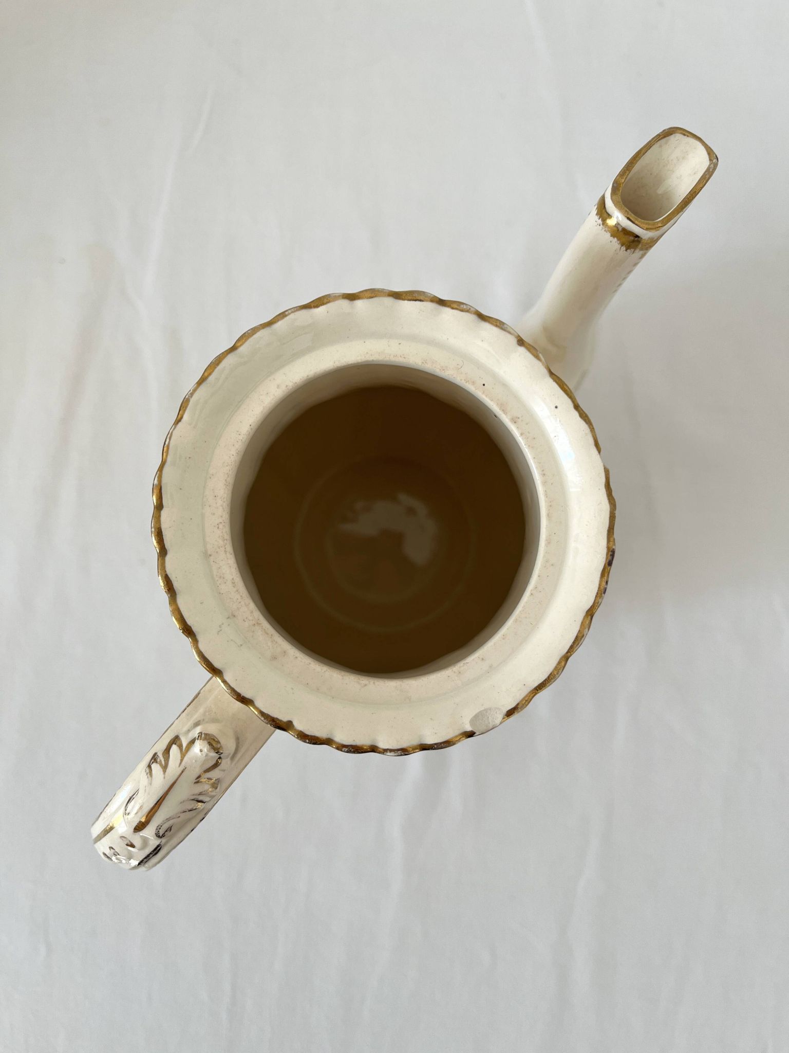 Louis XV style ironstone coffee pot from Sarreguemines