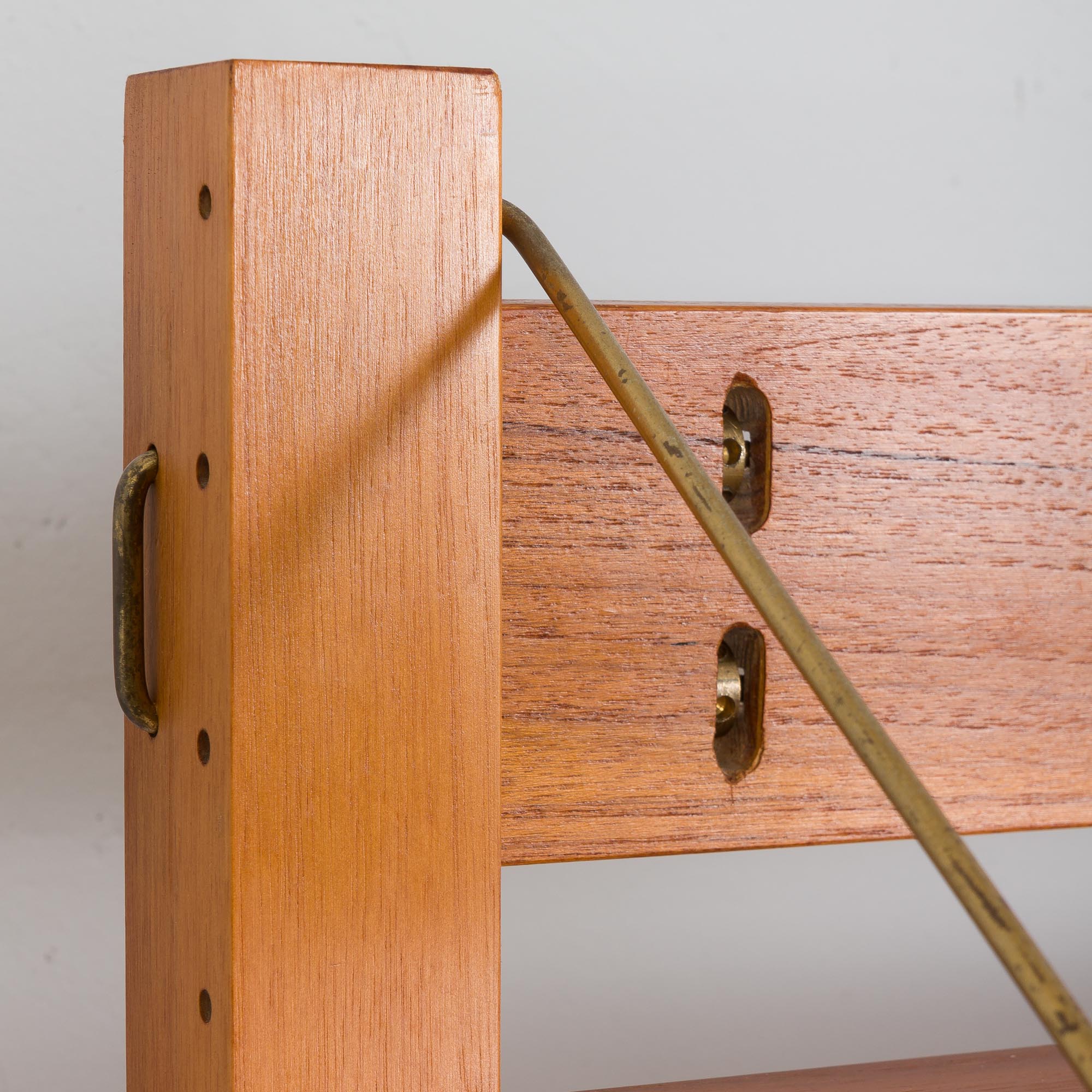 Rival 2 bay teak wall unit with 3 cabinets and 5 shelves by Brodrene Jatogs Norway, Kjell Riise, 196