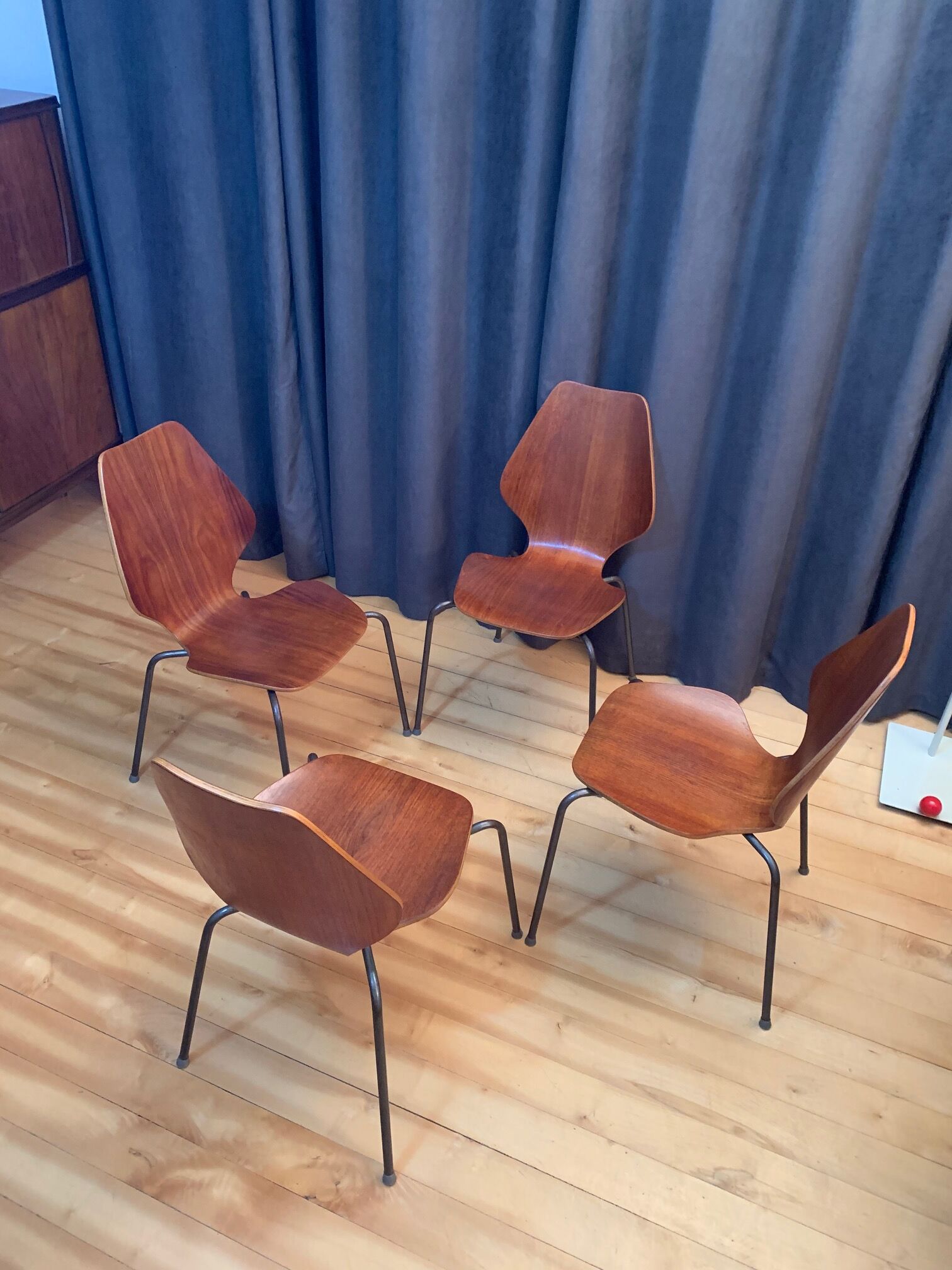 A set of four chairs by Herbert Hirche, Jofy Stalmobler, Denmark, 1950