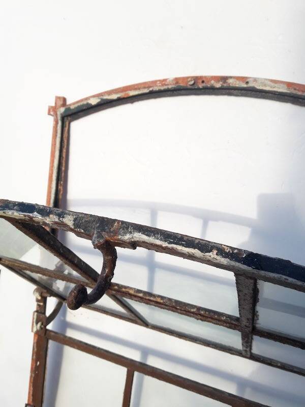 W84xH137.5 industrial curved metal glass frame window