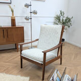 2 reupholstered Scandinavian armchairs