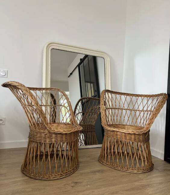 Fauteuil Paon en osier Tressé