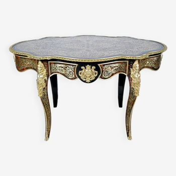 Ceremonial Table in Blackened Pear Wood, Napoleon III Period – Mid-19th Century