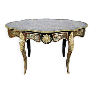 Ceremonial Table in Blackened Pear Wood, Napoleon III Period – Mid-19th Century