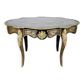 Ceremonial Table in Blackened Pear Wood, Napoleon III Period – Mid-19th Century