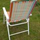 4 metal garden chairs and vintage folding fabric