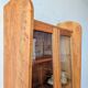 Solid cherry wood wall display case from the 50s