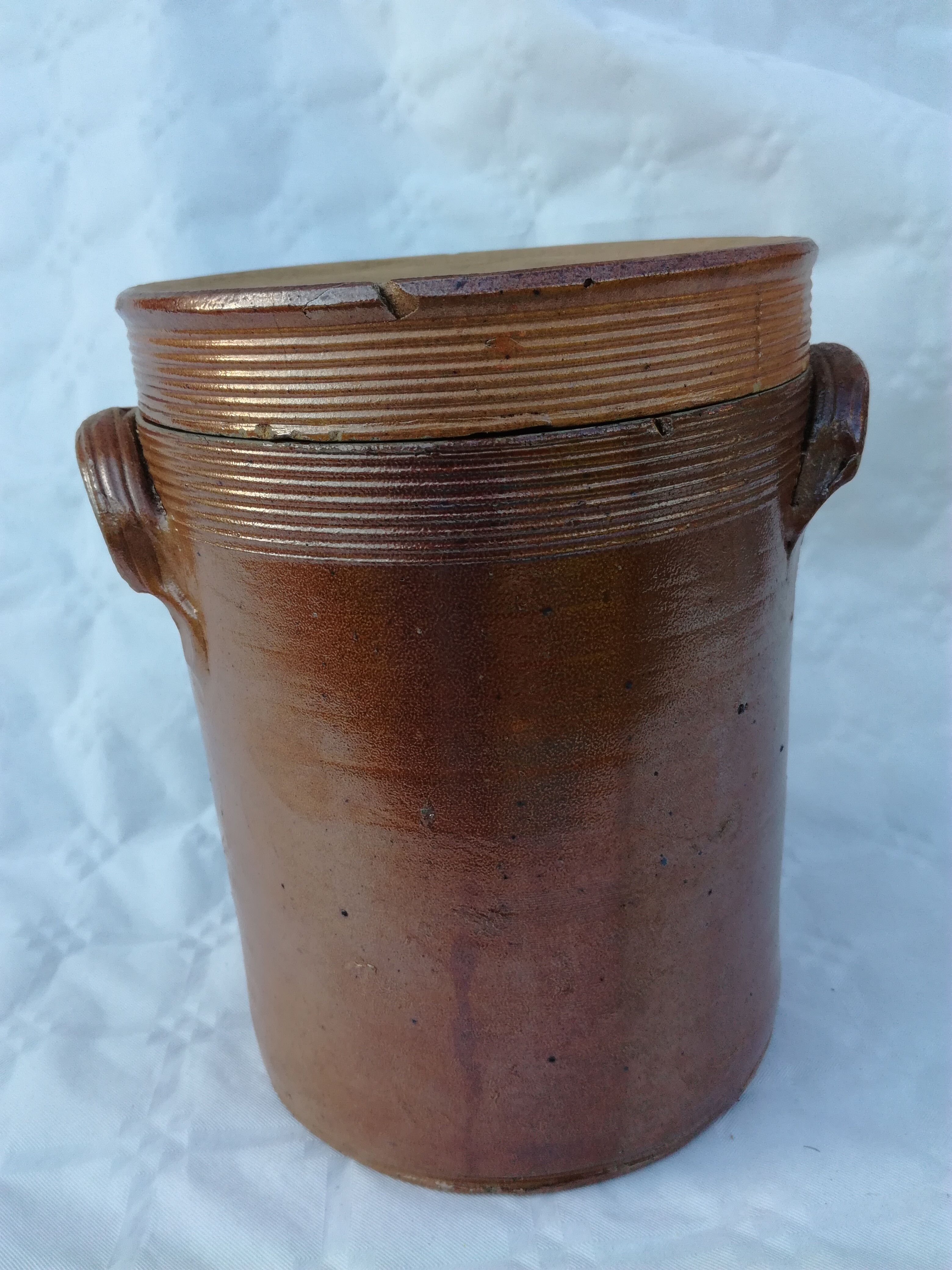 Glazed terracotta pot