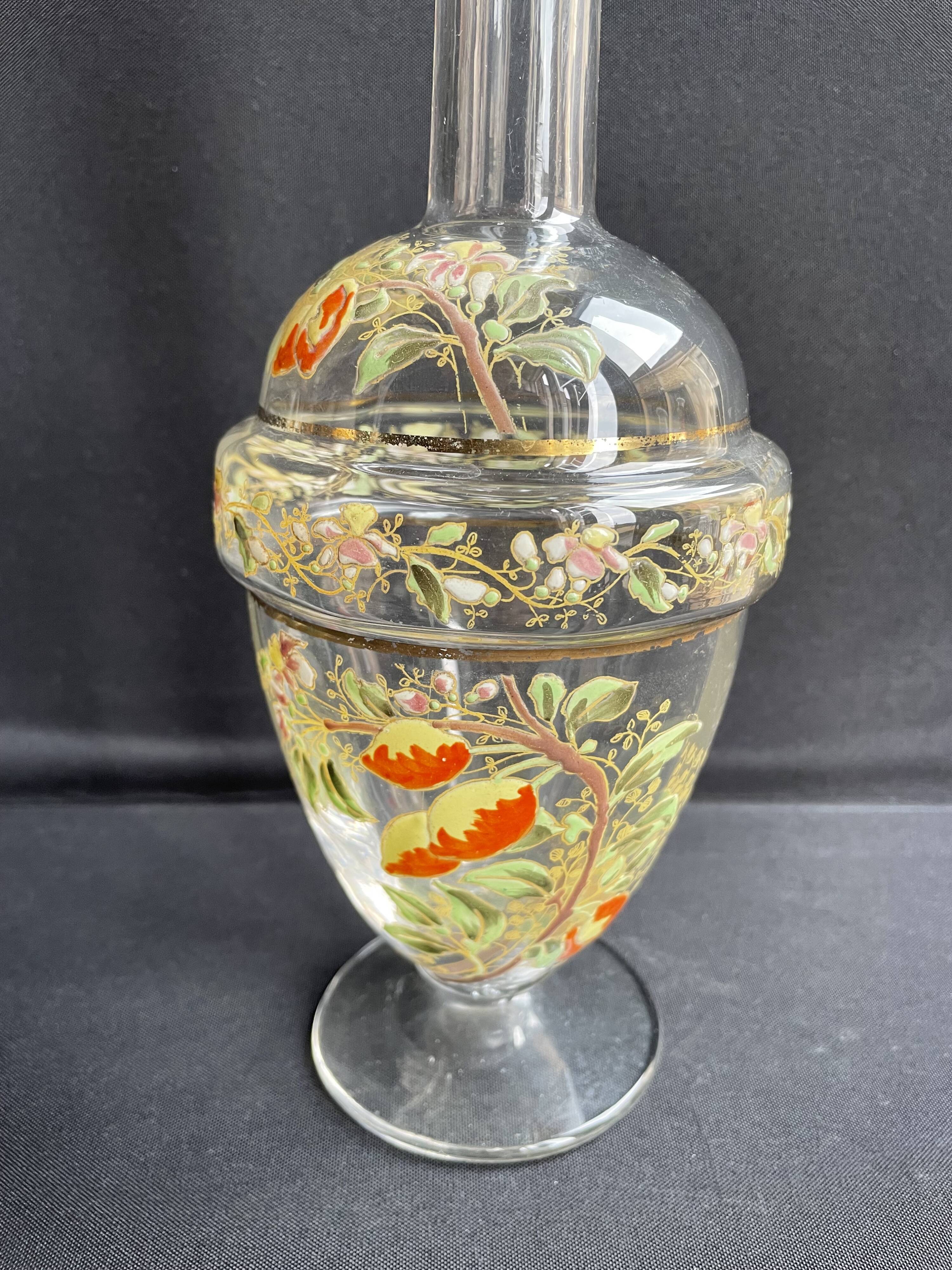 Enamelled decanter François Théodore Legras