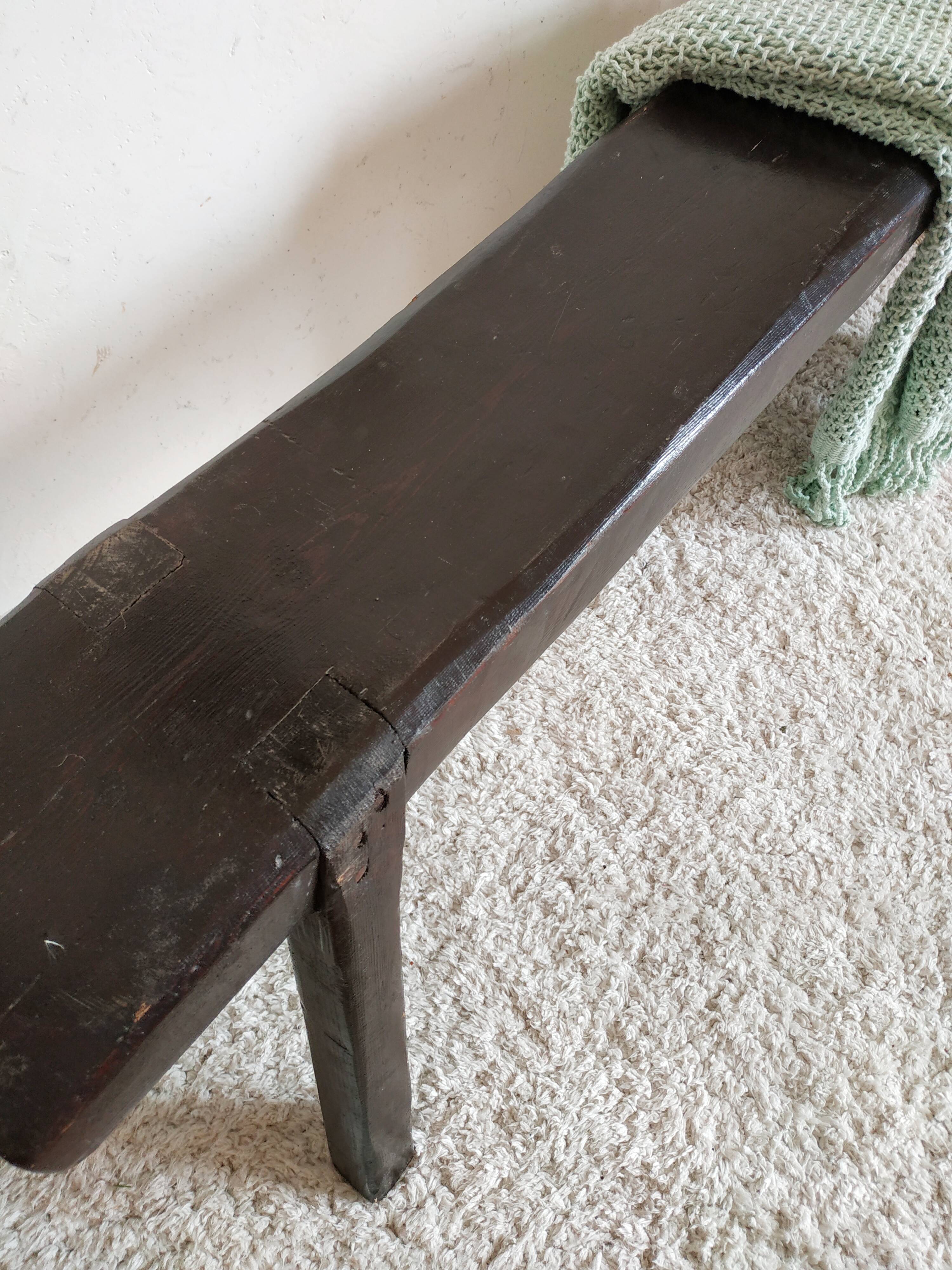 Old wooden farm bench