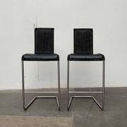 Vintage German cantilever bar stools B30 with leather cushions by Tecta and Jean Prouvé, set of 2.